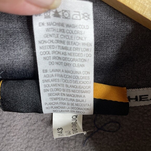 Head Fleece Sweatshirt Mens Gray Quarter Zip Pullover Mock Neck Pocket Size M - Picture 5 of 11